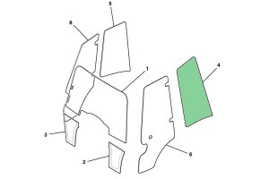 Стекло боковое левое JCB 3CX/4CX (Р21) 827/80269 Стекло боковое левое JCB 3CX/4CX (Р21) 827/80269