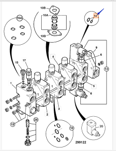 Ремкомплект секции гидрораспределителя JCB (Original) 25/401416