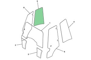 Стекло боковое правое JCB 3CX/4CX (Р21) 827/80249 Стекло боковое правое JCB 3CX/4CX (Р21) 827/80249