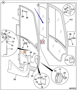 Стекло двери верхнее сдвижное (OEM) 827/80221