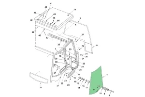 Стекло боковое закругленное правое TEREX (820/860/940) 6099911M1